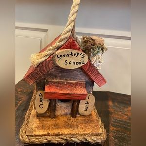 Country School Wooden Birdhouse